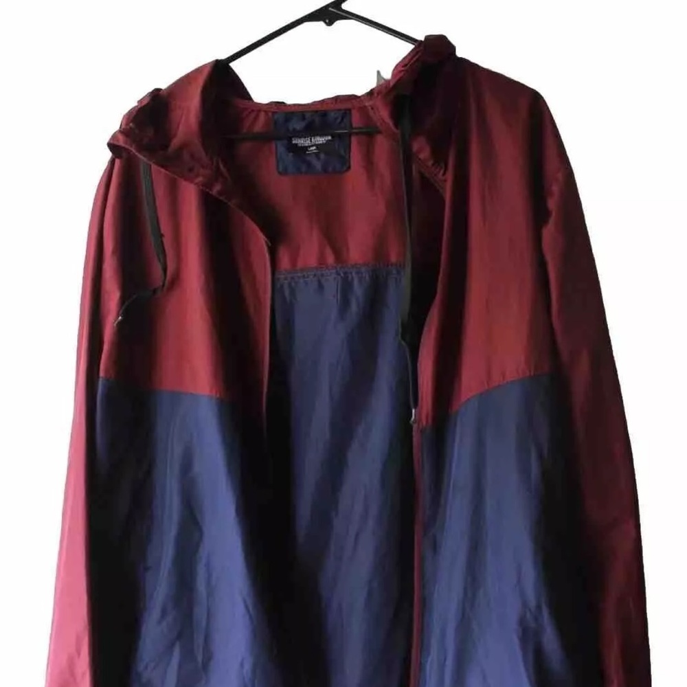 Sunrise Kingdom Windbreaker Maroon And Navy Blue Size Large